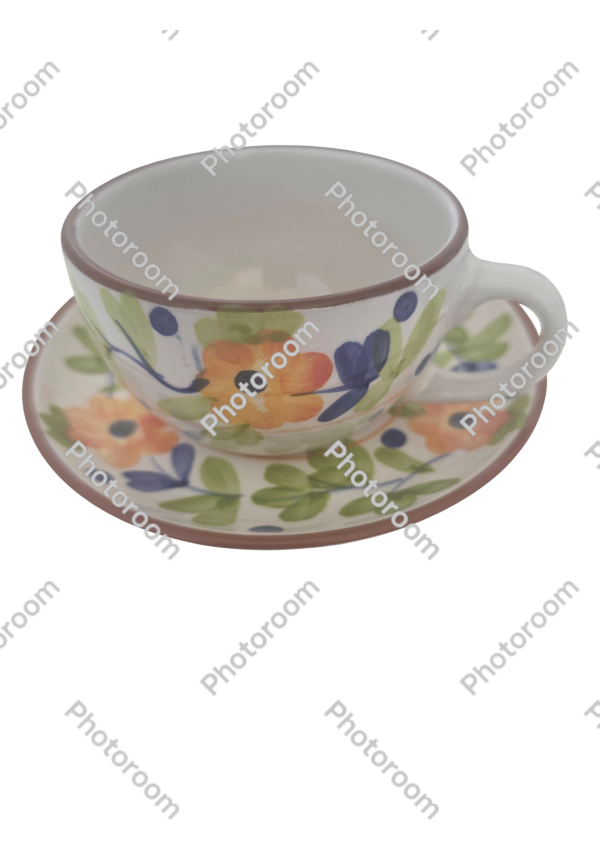 Taza y Platillo Floral